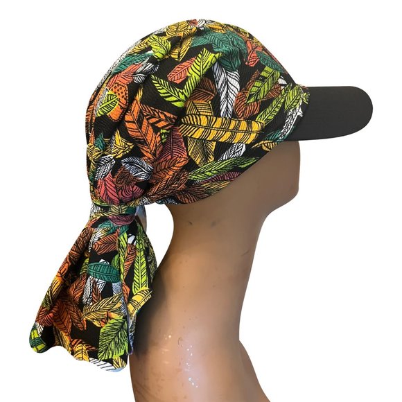 Boho Scarf Cap Women Modern Bohemian style Handmade Upcycled clothes to Caps - Picture 3 of 3